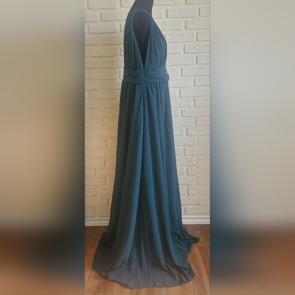 NWT Lulu's Heavenly Hue Forest Green Dress Goddess Evening Gown Size XL - Picture 8 of 16